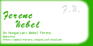 ferenc webel business card